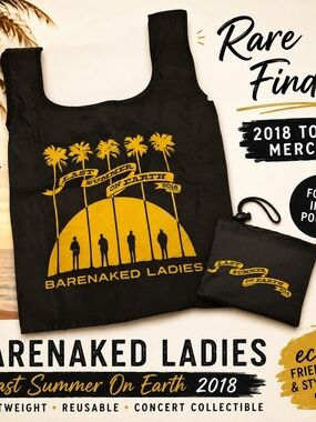 🌴✨ RARE 2018 Barenaked Ladies “Last Summer On Earth” Foldable Tote Bag ✨🌴